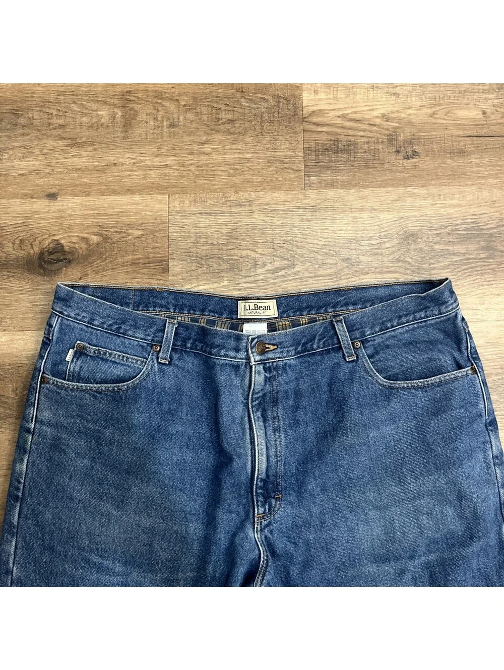 L.L.Bean Men’s Straight Leg flannel lined Blue Denim Jeans Regular Fit Medium